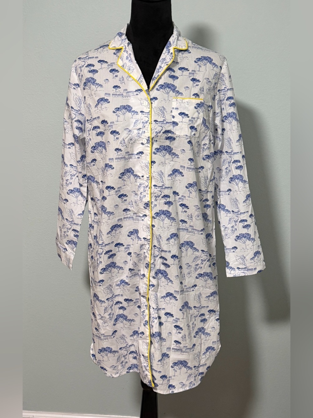 NWT SYLVIE THIRIEZ Long Sleeve Cotton Nightgown - Small